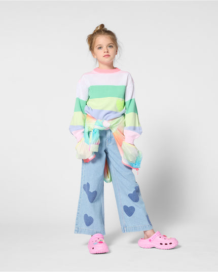 kids atelier billieblush Light Blue Denim Kids’ Jeans with Heart Patches