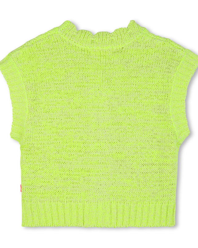 kids atelier billieblush Neon Yellow Sleeveless Kids’ Cardigan