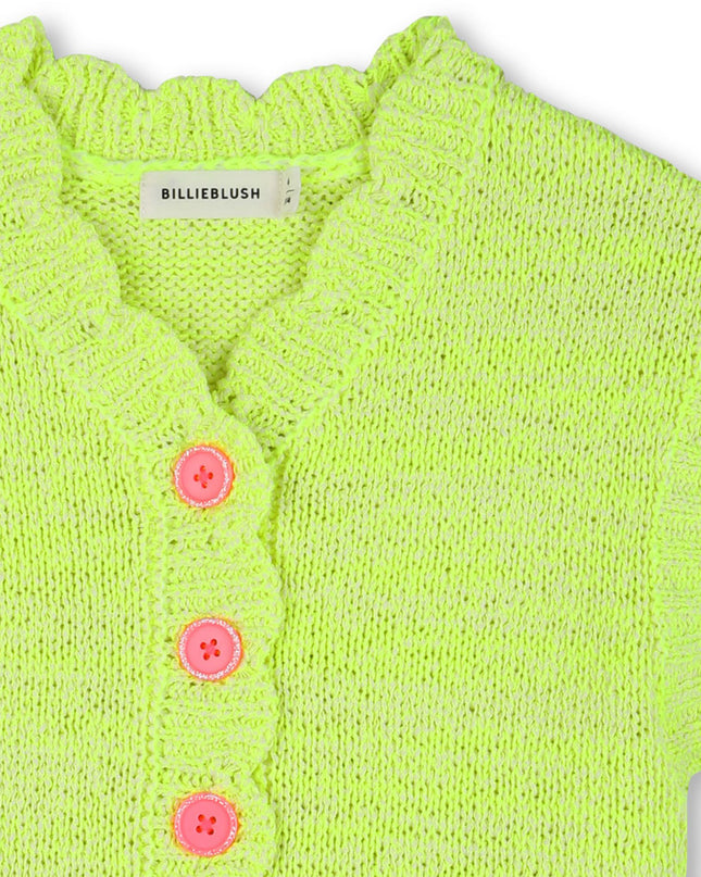 kids atelier billieblush Neon Yellow Sleeveless Kids’ Cardigan