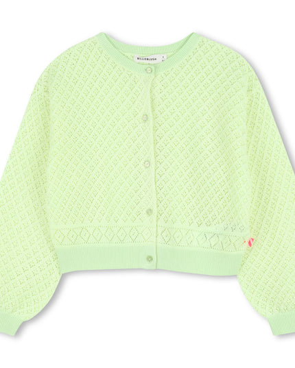 kids atelier billieblush Green Lemon Knitted Kids’ Cardigan