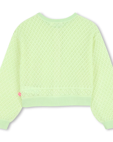 kids atelier billieblush Green Lemon Knitted Kids’ Cardigan