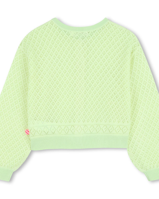 kids atelier billieblush Green Lemon Knitted Kids’ Cardigan