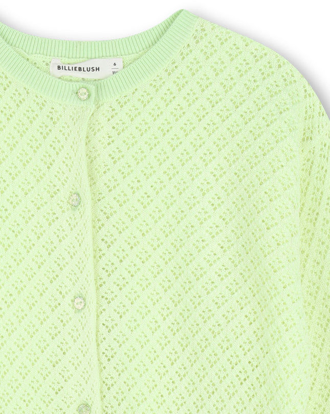 kids atelier billieblush Green Lemon Knitted Kids’ Cardigan