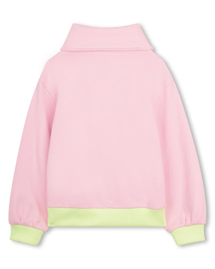kids atelier billieblush Light Pink Zip‑Up Cardigan with Sequin Motifs