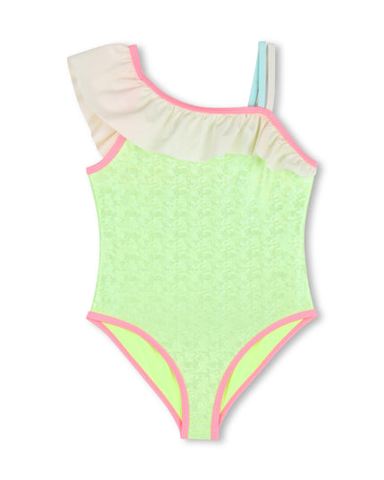 kids atelier billieblush Green Lemon Swimsuit with Pastel Ruffle Straps