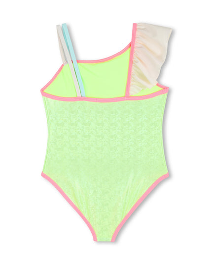 kids atelier billieblush Green Lemon Swimsuit with Pastel Ruffle Straps