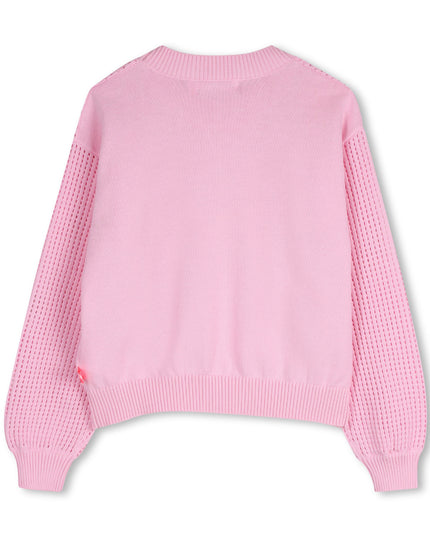 kids atelier billieblush Pink Knit Sweater with Colorful Patches