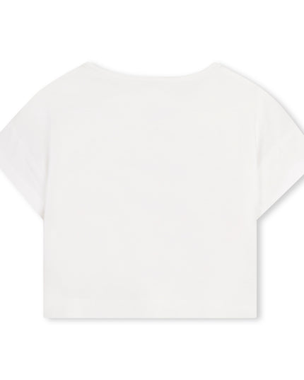 kids atelier billieblush White Heart Tee & Check Shorts Set