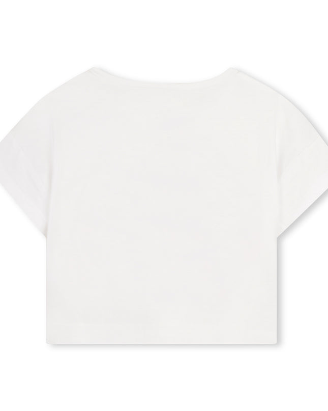 kids atelier billieblush White Heart Tee & Check Shorts Set