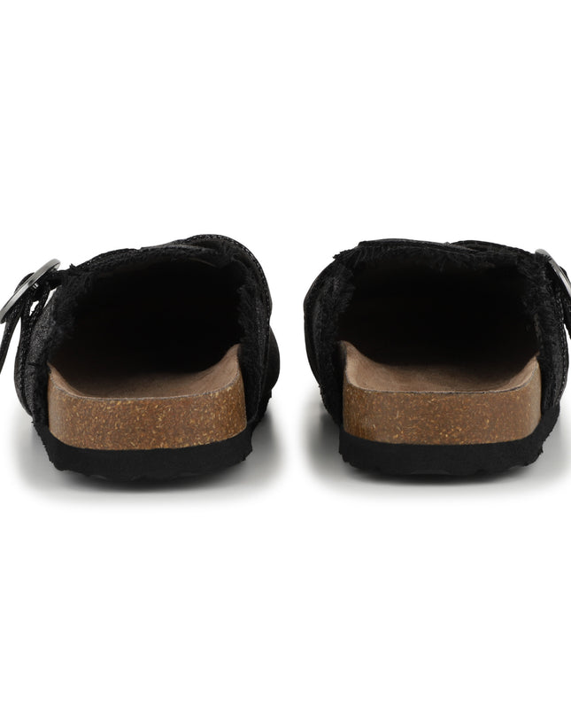 kids atelier billieblush Black Textured Buckle Slip-Ons