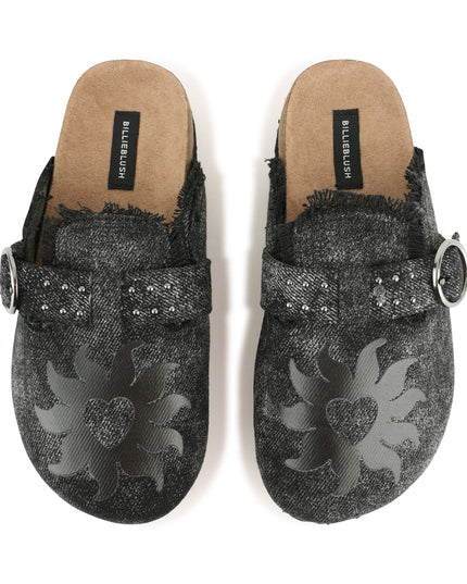 kids atelier billieblush Black Textured Buckle Slip-Ons