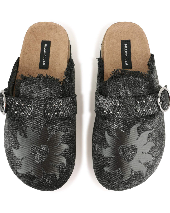 kids atelier billieblush Black Textured Buckle Slip-Ons