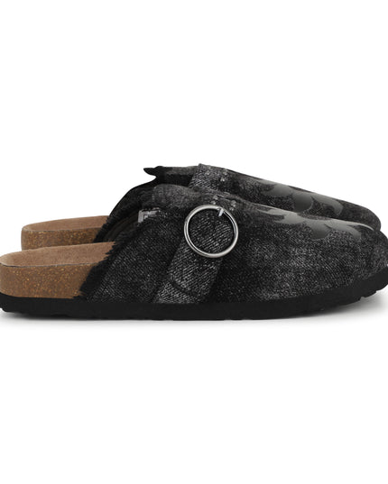 kids atelier billieblush Black Textured Buckle Slip-Ons