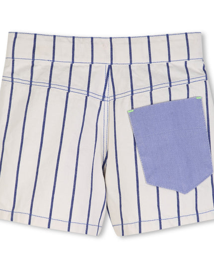 kids atelier billieblush Cream Stripe Shorts with Color Pockets
