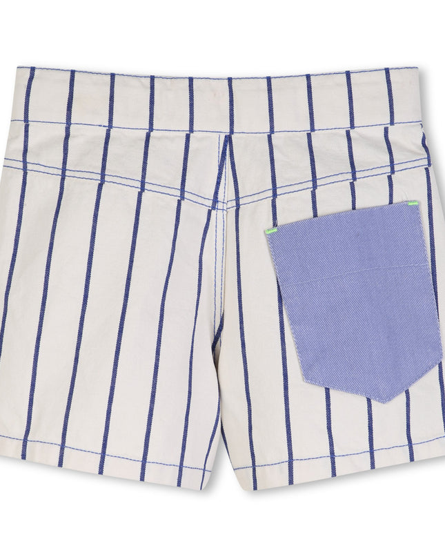 kids atelier billieblush Cream Stripe Shorts with Color Pockets