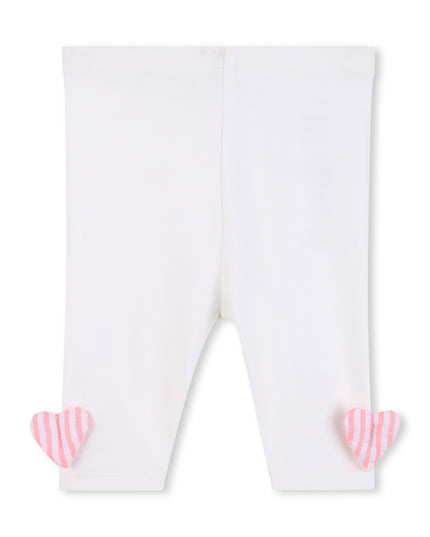 kids atelier billieblush Pink Stripe Ruffle Top & White Leggings Set