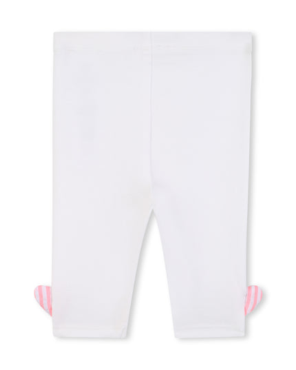 kids atelier billieblush Pink Stripe Ruffle Top & White Leggings Set