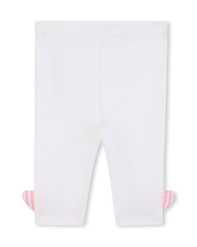 kids atelier billieblush Pink Stripe Ruffle Top & White Leggings Set