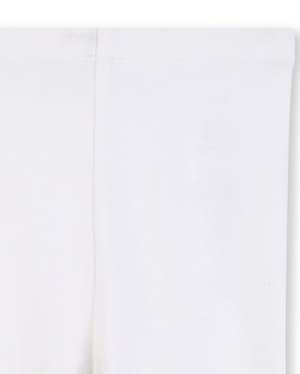 kids atelier billieblush Pink Stripe Ruffle Top & White Leggings Set