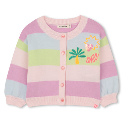 kids atelier billieblush Multicolored Pastel Stripe Cardigan