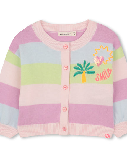 kids atelier billieblush Multicolored Pastel Stripe Cardigan