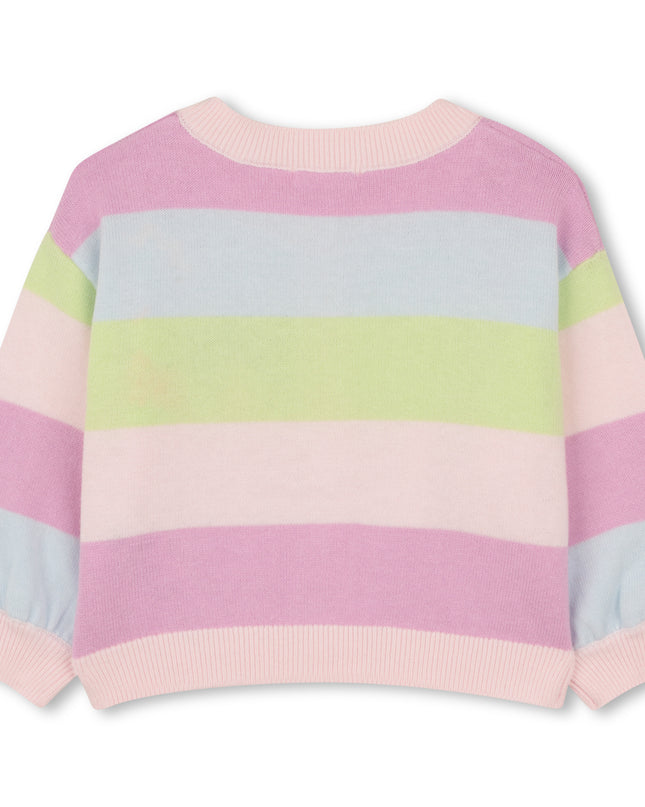kids atelier billieblush Multicolored Pastel Stripe Cardigan