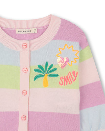 kids atelier billieblush Multicolored Pastel Stripe Cardigan