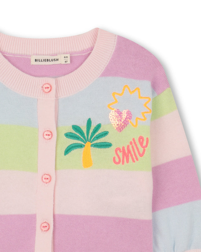 kids atelier billieblush Multicolored Pastel Stripe Cardigan