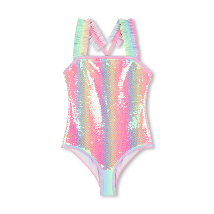 kids atelier billieblush Multicolored Rainbow Sequin Swimsuit