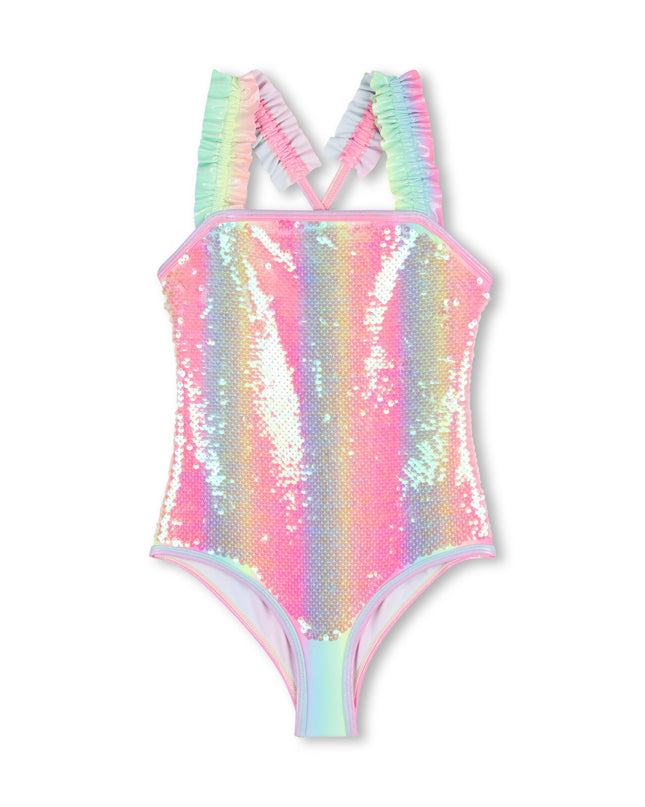 kids atelier billieblush Multicolored Rainbow Sequin Swimsuit