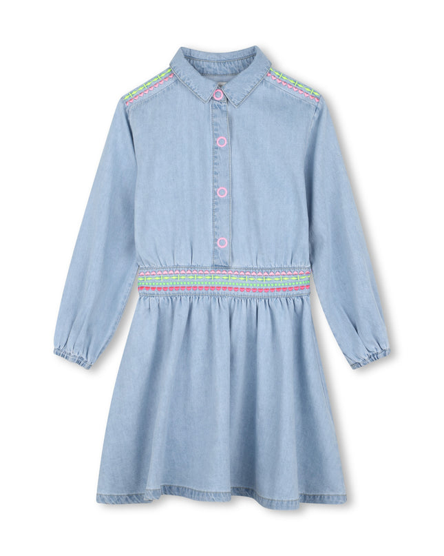 Kids Atelier Billieblush Light Denim Embroidered Dress
