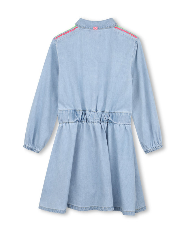 Kids Atelier Billieblush Light Denim Embroidered Dress