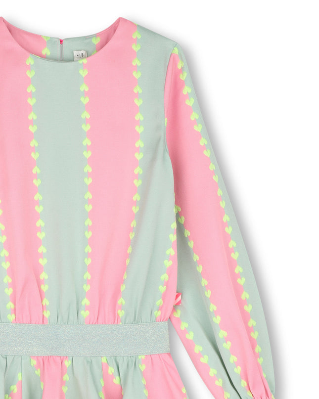 Kids Atelier Billieblush Pink Striped Jacquard Glitter Dress