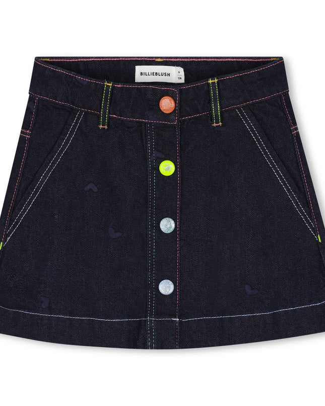 Kids Atelier Billieblush Blue Denim Heart Skirt
