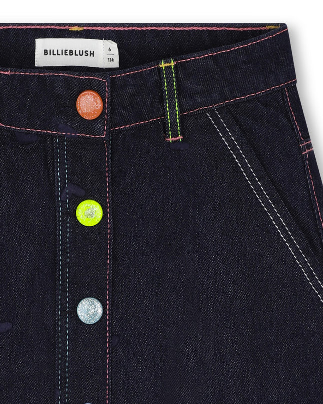 Kids Atelier Billieblush Blue Denim Heart Skirt