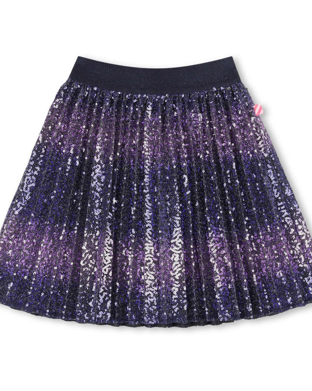 kidsatelier-Billieblush-Navy Sequin Pleated Skirt