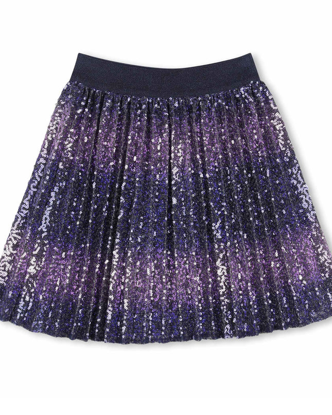 kidsatelier-Billieblush-Navy Sequin Pleated Skirt