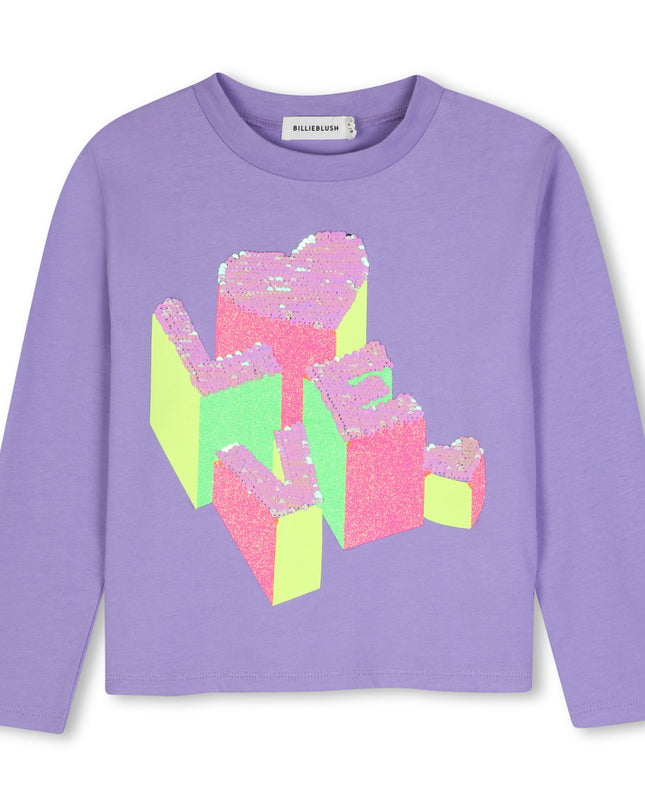 Kids Atelier Billieblush Purple Sequin Flip Tee