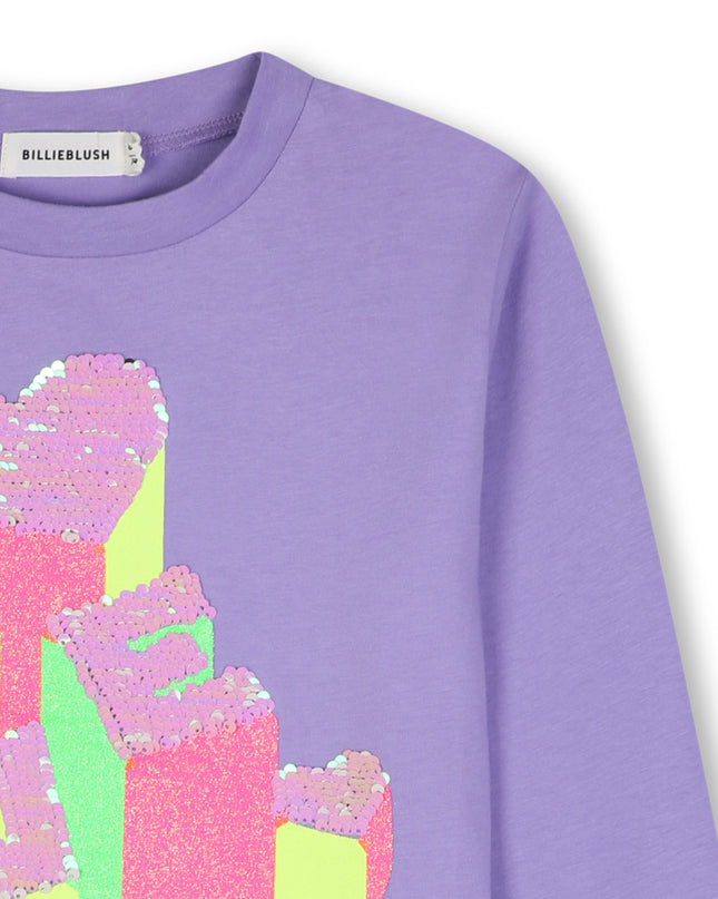 Kids Atelier Billieblush Purple Sequin Flip Tee
