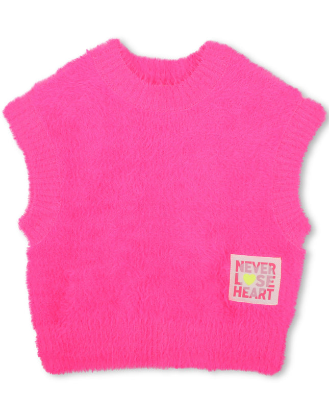 Kids Atelier Billieblush Pink Fluffy Knit Sweater