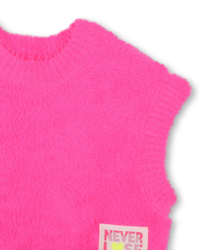Kids Atelier Billieblush Pink Fluffy Knit Sweater