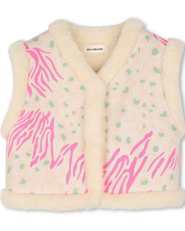 kidsatelier-Billieblush-Cream Leopard Print Vest