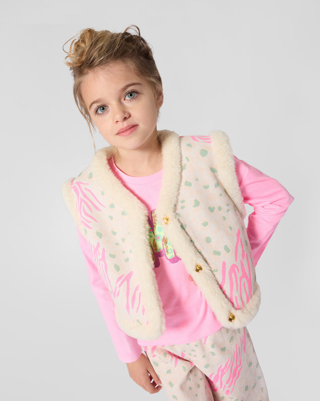 kidsatelier-Billieblush-Cream Leopard Print Vest