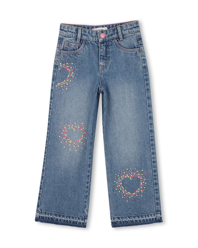 Kids Atelier Billieblush Blue Studded Denim Pants