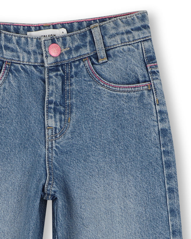 Kids Atelier Billieblush Blue Studded Denim Pants