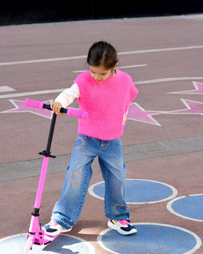 Kids Atelier Billieblush Blue Studded Denim Pants