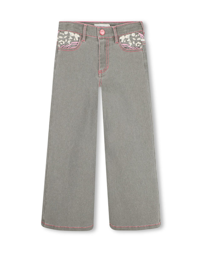 kidsatelier-Billieblush-Forest Green Wide‑Leg Twill Pants