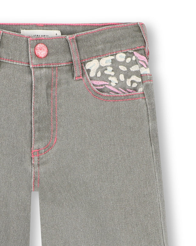 kidsatelier-Billieblush-Forest Green Wide‑Leg Twill Pants
