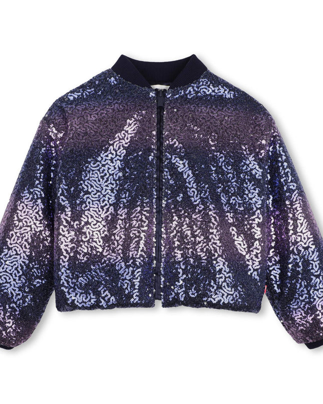 Kids Atelier Billieblush Navy Sequin Zip Jacket