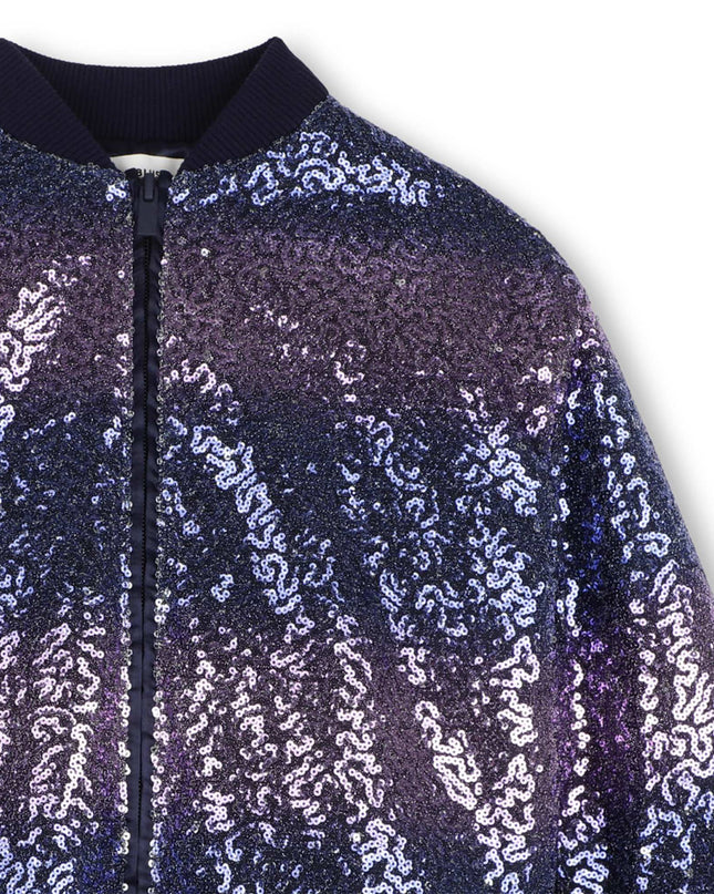 Kids Atelier Billieblush Navy Sequin Zip Jacket